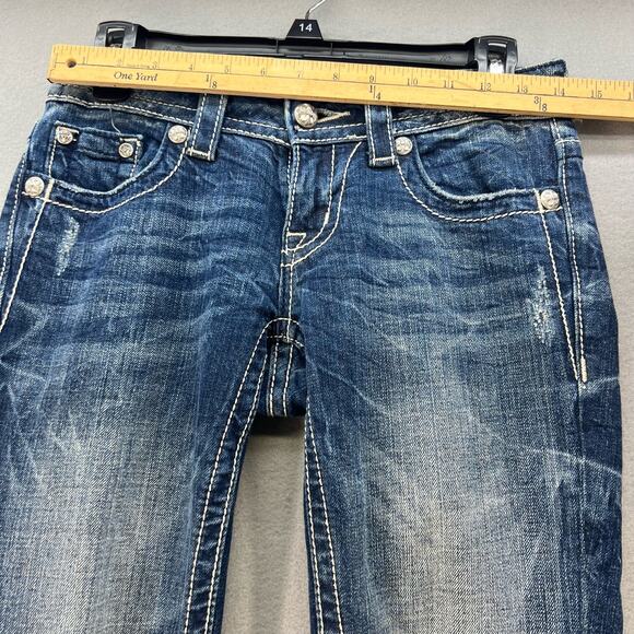Miss Me Women’s Jeans Size 26x35 (2) Straight Embellished Pockets Preppy Bling - Picture 10 of 14